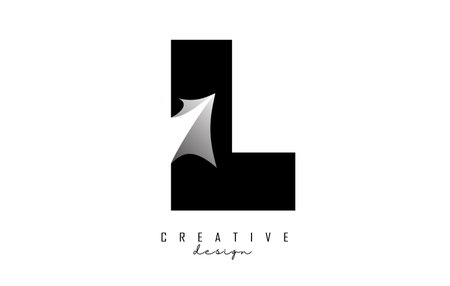 Paper cut letter L. Vector Illustration with creative cut letter. Realistic papercut effect on white background.のイラスト素材