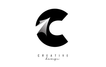 Paper cut letter C. Vector Illustration with creative cut letter. Realistic papercut effect on white background.のイラスト素材
