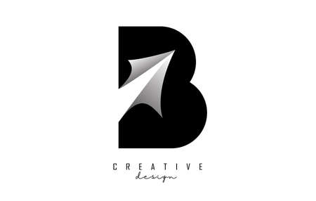 Paper cut letter B. Vector Illustration with creative cut letter. Realistic papercut effect on white background.のイラスト素材