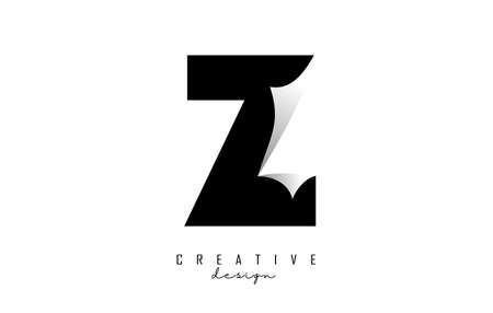 Paper cut letter Z. Vector Illustration with creative cut letter. Realistic paper cut effect on white background.のイラスト素材