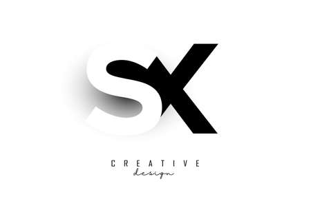 Ss letters Logo with negative space design and shadow. Letter with geometric typography. Creative Vector Illustration with letters.のイラスト素材