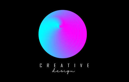 Purple Letter O with lines and spiral effect. Vector illustration with geometric typography. Creative icon with letter.のイラスト素材