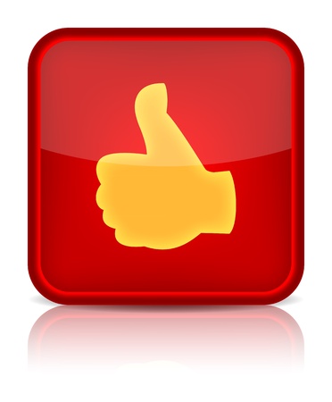 Red web button with best choice sign. Rounded square shape icon on white backgroundのイラスト素材