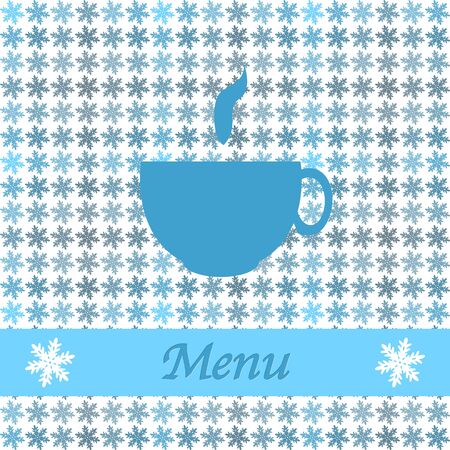 christmas card for restaurant menu, with tea cup のイラスト素材