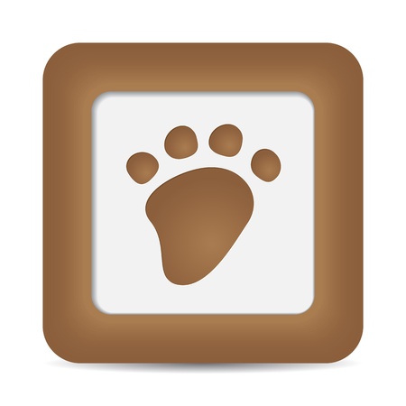 Paw button on white background. のイラスト素材