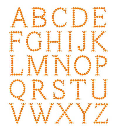 Alphabet made from orange fruitのイラスト素材