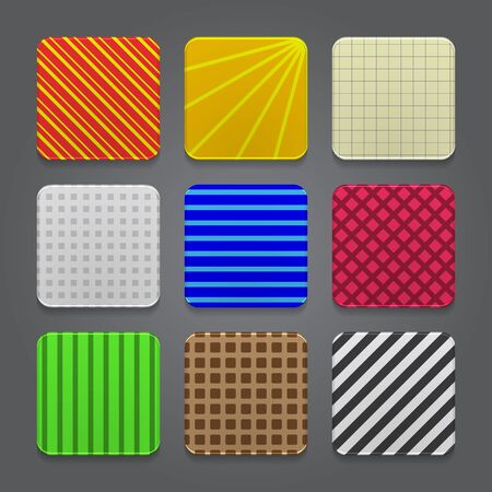 App icons background set. Glossy web button icons. Vector illustrationのイラスト素材