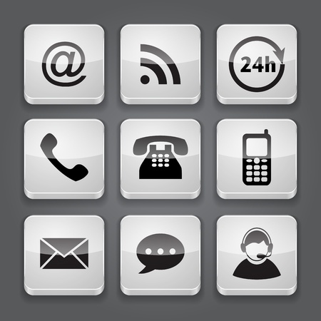Media and communication button - set icons  illustrationのイラスト素材