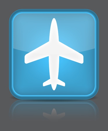 Airplane icon. Sign with reflection isolated on grey. のイラスト素材