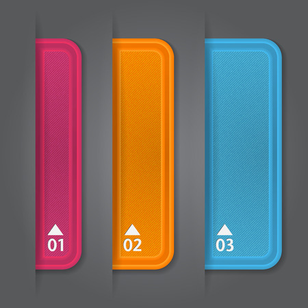 Set of bookmarks, stickers, labels, tags  Numbered banners template for infographicsのイラスト素材