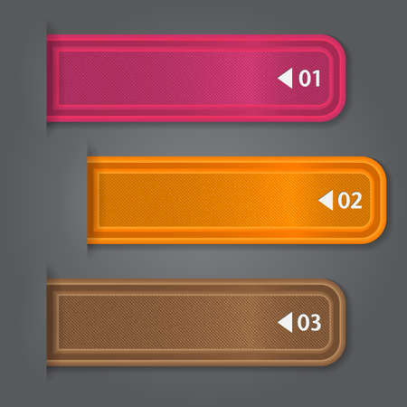 Set of bookmarks, stickers, labels, tags  Numbered banners  template for infographicsのイラスト素材