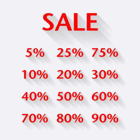 Discount price label. Sale price with modern long shadow effectのイラスト素材
