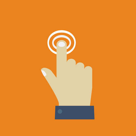 Click. Hand icon pointer. Flat design vector for webのイラスト素材