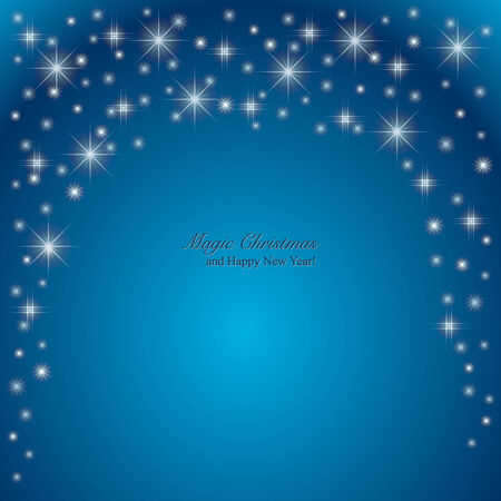 Magic Christmas background with snowflakes and place for text. Vector Illustration.のイラスト素材