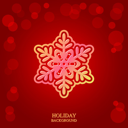 Christmas red background with colorful  snowflake. Vector Illustration.のイラスト素材