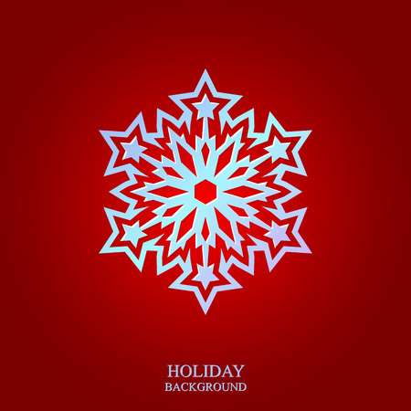 Christmas red background with colorful  snowflake. Vector Illustration.のイラスト素材