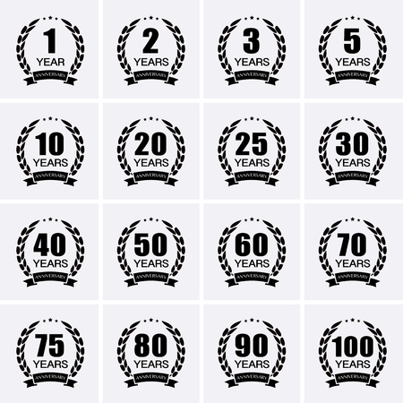 Laurel wreath collection sign for anniversary. Vector for design Laurel wreath collection sign for anniversary. Vector for design