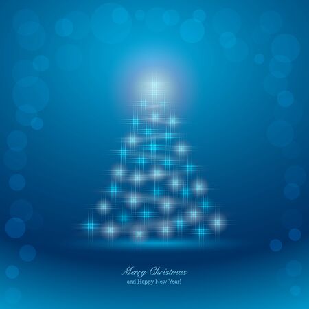 Christmas Background with magic Christmas tree. illustrationのイラスト素材
