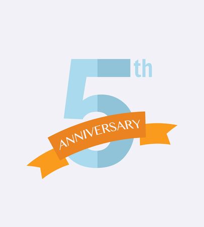 5th years Anniversary Icon. Vector logo for designのイラスト素材