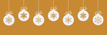 Christmas border with ball with snowflakesのイラスト素材