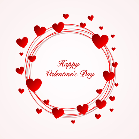 Valentine's day card with hearts. Vector backgroundのイラスト素材
