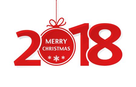 Christmas background with red christmas ball. Vector calendar dateのイラスト素材
