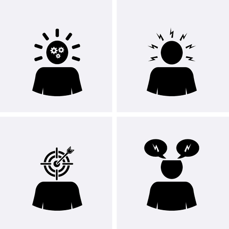 Mind Top Icons set. Vector Logo mindのイラスト素材