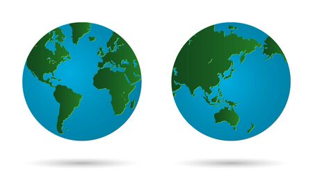 Earth globe Icon set. Vector World mapのイラスト素材