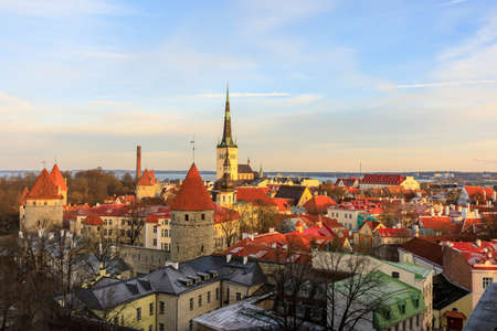 Old town of Tallinn, Estoniaの写真素材