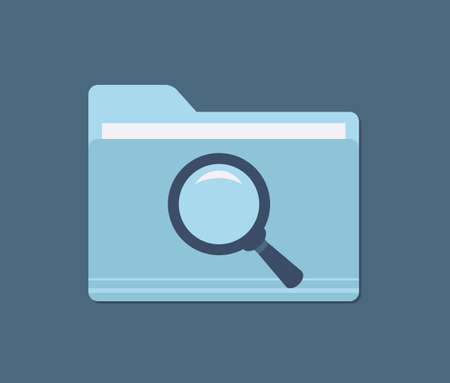 Search file with folder Icon. Flat vector directoryのイラスト素材