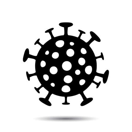 Coronavirus Bacteria Cell Icon. Sign caution coronavirus. Stop coronavirus. Corona stop. 2019-nCoV.のイラスト素材