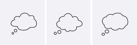 Bubble think Icons set. Cloud line balloon. Vector illustration