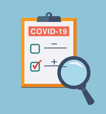 Positve testing result of Covid-19 Icon. Vector result coronaのイラスト素材