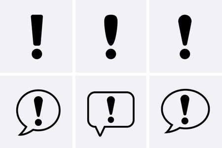 Icon risk, warn and alert Icons set. Vector exclamation markのイラスト素材