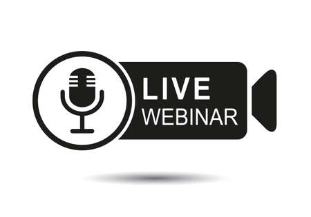 Webinar, live training and video online Icons. Vector flat conferenceのイラスト素材