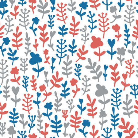 Pattern with flowers and leavesのイラスト素材