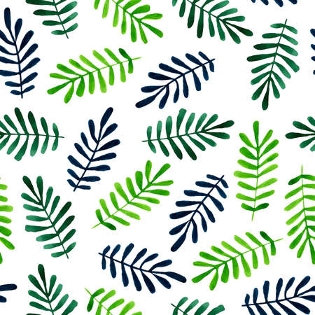 Watercolor pattern with leavesの写真素材