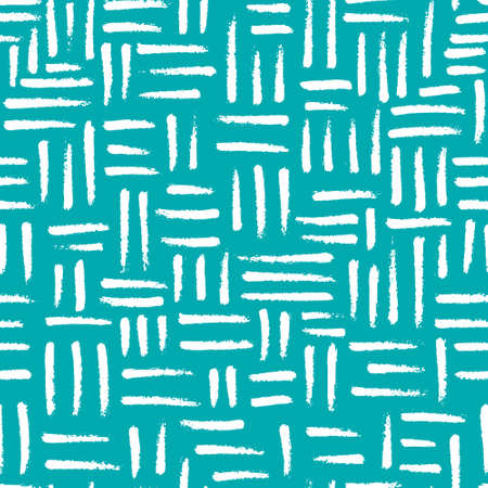 Vector abstract pattern with worn short stripes. Chess seamless texture with hand drawn lines. Simple print for wallpaper, wrapping paper, website background, fabric designのイラスト素材