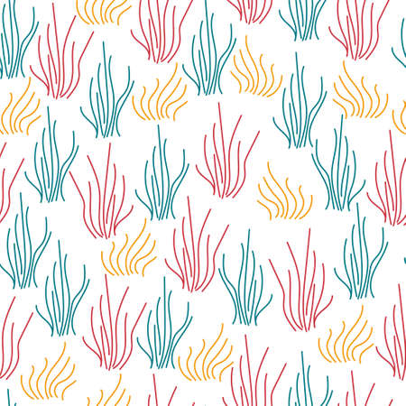 Abstract seamless pattern with curved thin lines on a white background. simple endless vector illustrationのイラスト素材
