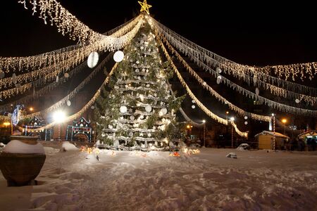 Golden and Silver Christmas Treeの写真素材
