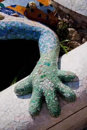 Details from Antoni Gaudi s Park Guell in Barcelona, Spainのeditorial素材