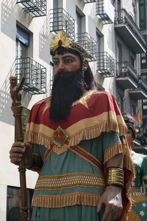 Gegants in the feast of La Mercè  La Mercè is the annual festival  festa major in Catalan; fiesta mayor in Spanish  of the city of Barcelona in Catalonia, Spain  24 September 2010のeditorial素材