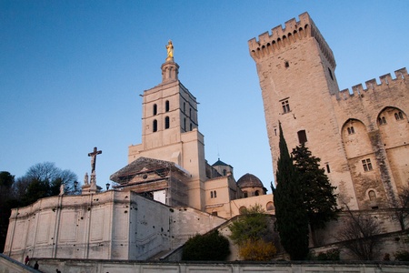 The Palais des Papes  is a historical palace in Avignon, southern France, one of the largest and most important medieval Gothic buildings in Europe  26 March 2011 のeditorial素材