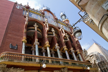 BARCELONA, SPAIN - MAY 14  Palau de la Música Catalana  Palace of Catalan Music , concert hall in the modernista style by the architect Lluís Domènech i Montaner on May 14, 2012 in Barcelona, Spainのeditorial素材