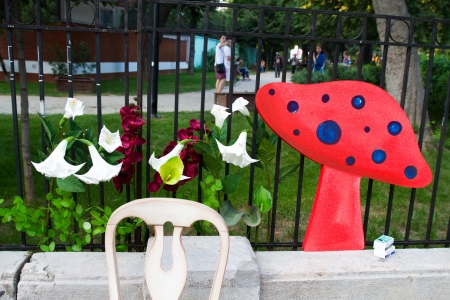 BUCHAREST - JUNE 15  Cultural projects on Arthur Verona Painter street, as part of the Street Delivery 2012, on June 15, 2012 in Bucharest, Romaniaのeditorial素材