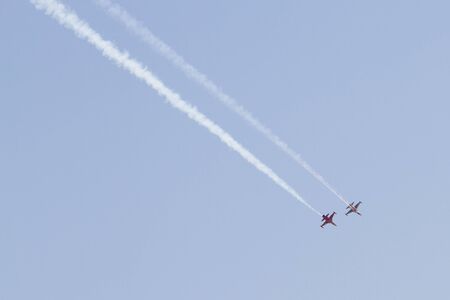 BUCHAREST - JULY 21: Romanian Airshow on Baneasca Airport on July 21, 2012 in Bucharest, Romaniaのeditorial素材