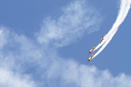 BUCHAREST - JULY 21: Romanian Airshow on Baneasca Airport on July 21, 2012 in Bucharest, Romaniaのeditorial素材