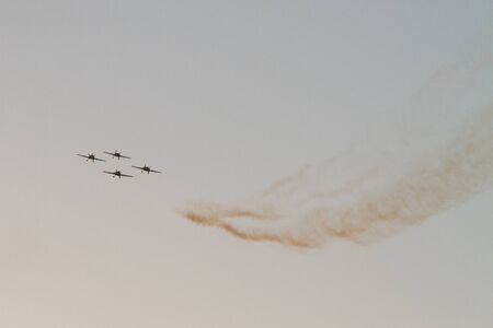 BUCHAREST - JULY 21: Romanian Airshow on Baneasca Airport on July 21, 2012 in Bucharest, Romaniaのeditorial素材