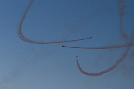 BUCHAREST - JULY 21: Romanian Airshow on Baneasca Airport on July 21, 2012 in Bucharest, Romaniaのeditorial素材