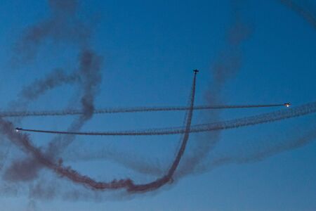 BUCHAREST - JULY 21: Romanian Airshow on Baneasca Airport on July 21, 2012 in Bucharest, Romaniaのeditorial素材